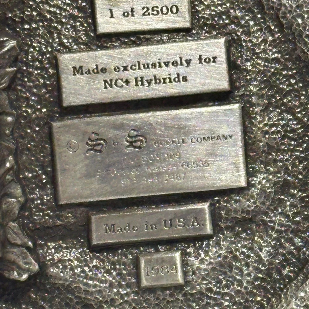 Vintage 1984 NC+ Hybrids Seed For A Productive Land Belt Buckle Limited Edition